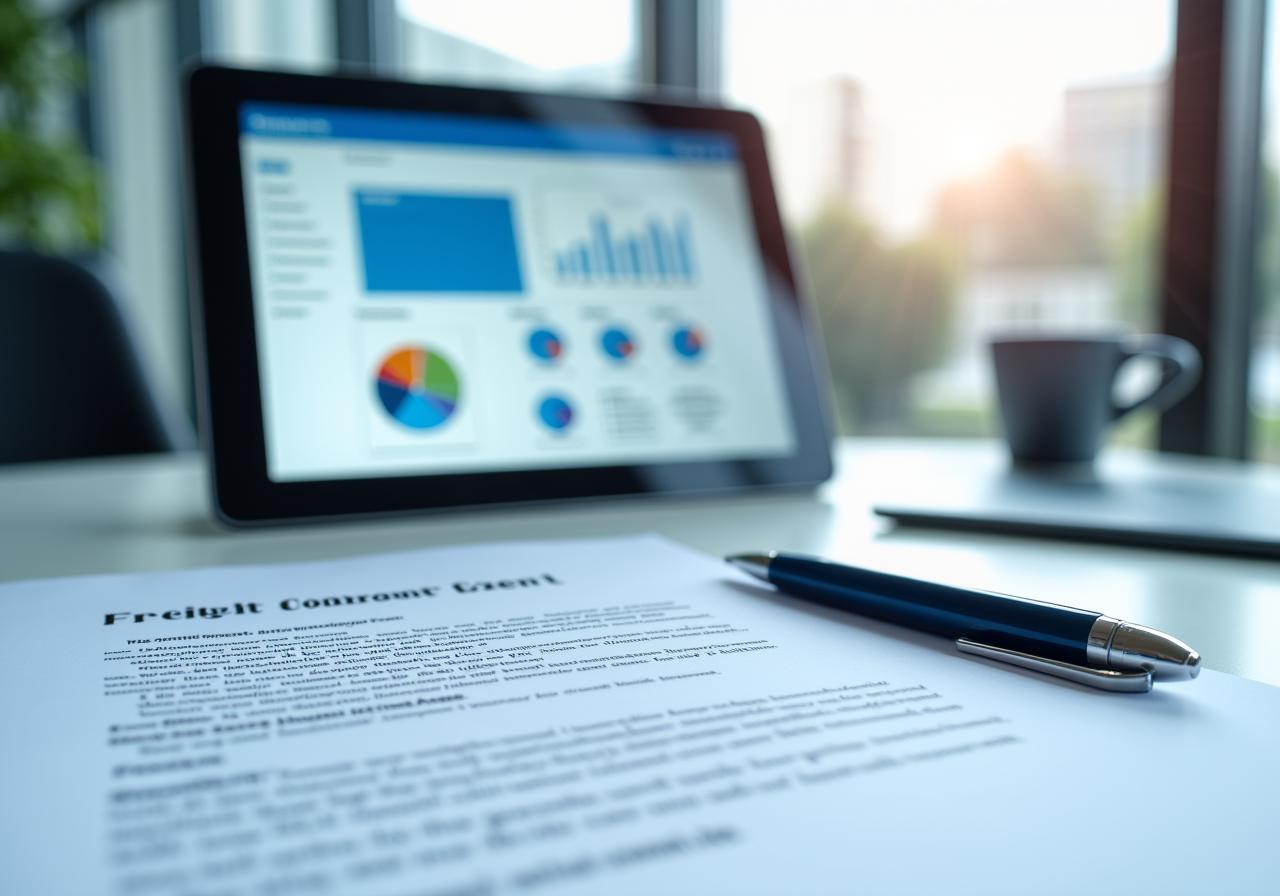 Professional logistics documentation and digital contract interface